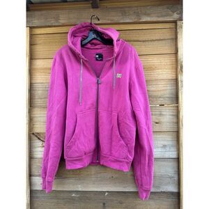 DC Skater Brand‎ Pink Full Zip Jacket Women's Size Medium  Brand Lime Green Logo